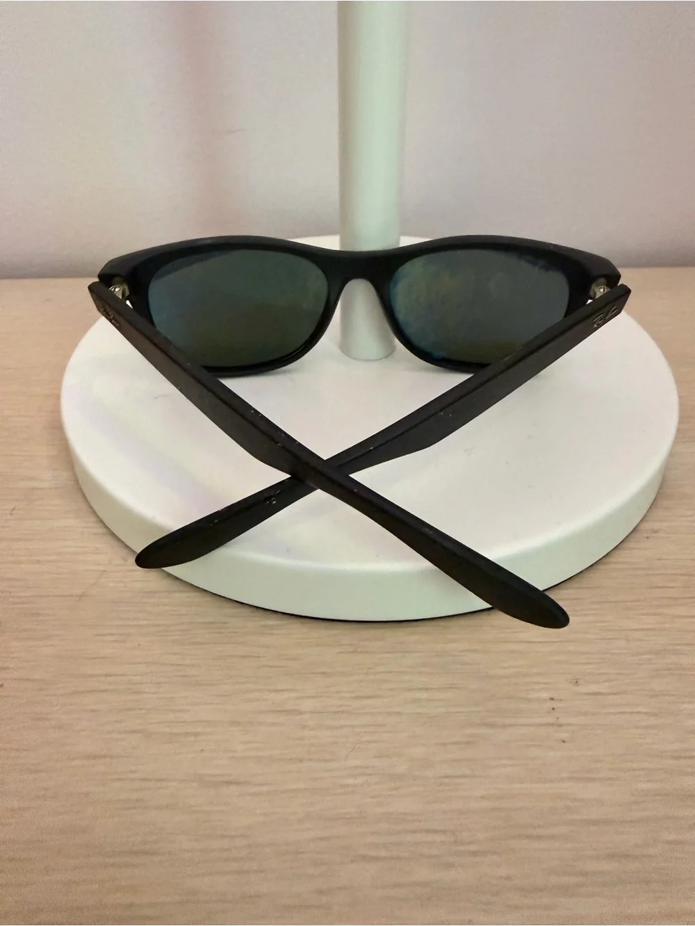 Ray-Ban Black Frame Sunglasses with Green Lenses
